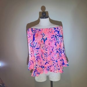 Lily Pulitzer size medium top bright pink and blue